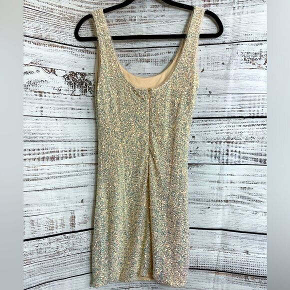 Mable Dress Womens size Small Slip sequin champagne Mini bodycon sparkling Party - Picture 3 of 11